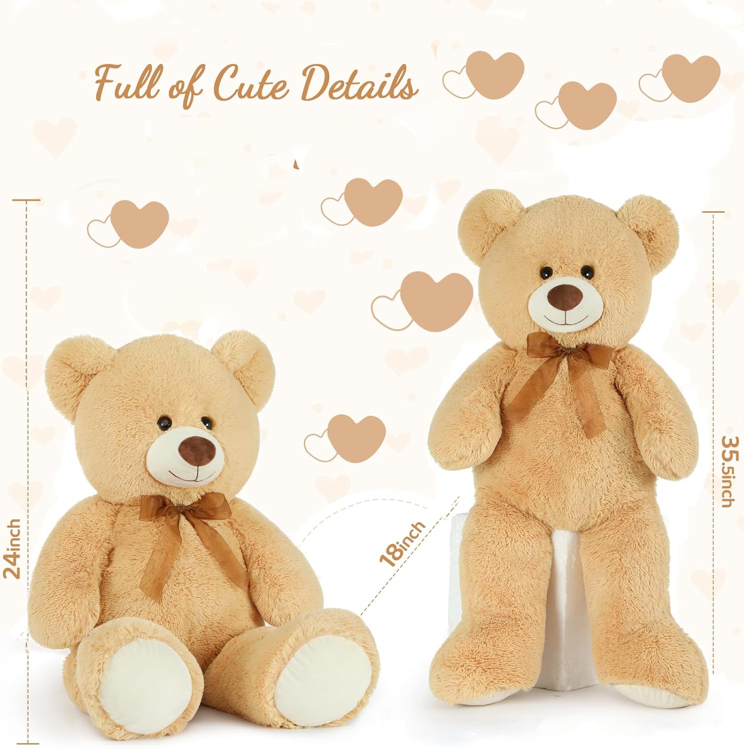 Toys Studio 47 Inch Big Teddy Bear Giant Stuffed Animal for Girls