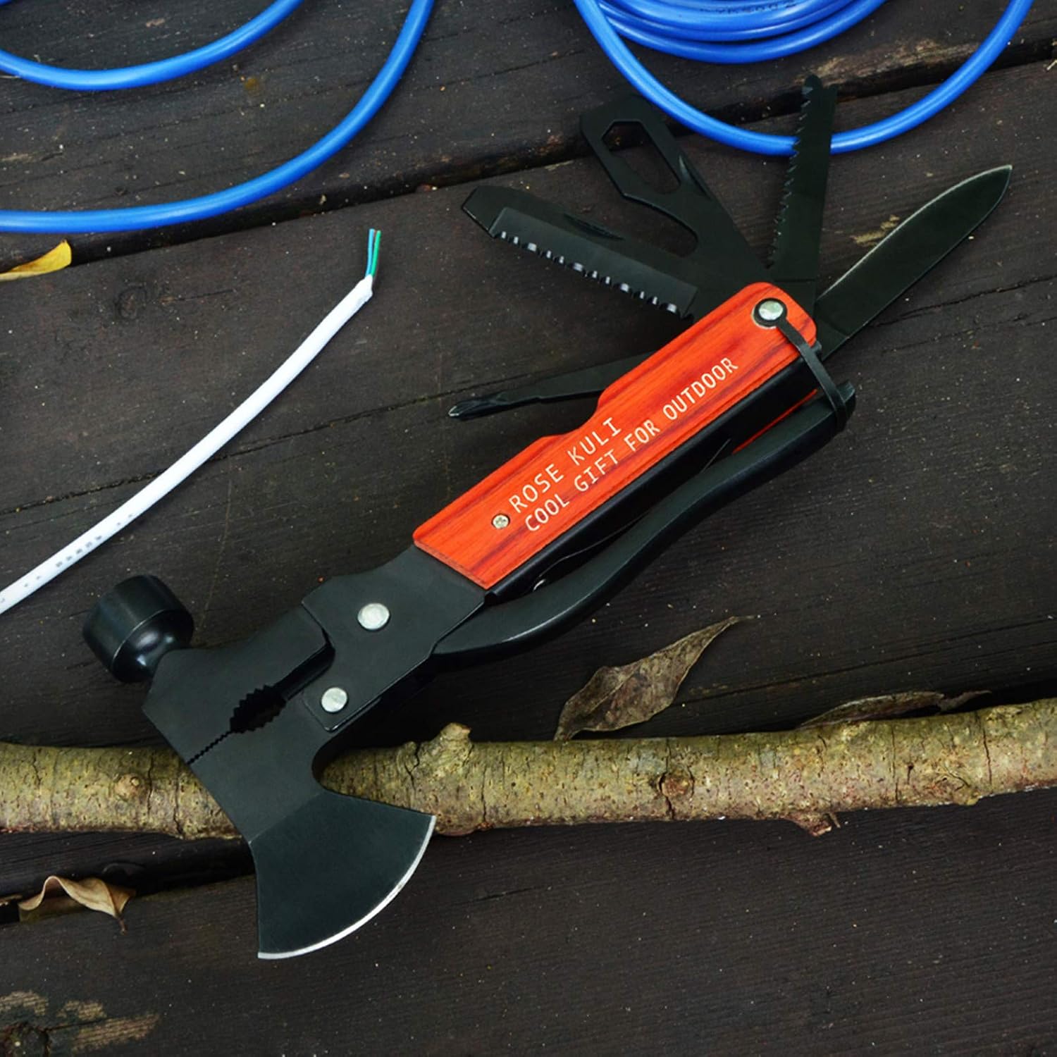 18-in-1 Multitool Camping Axe Hammer, Multi Tool with Plier, Knife | Emergency Escape Tool, Survival Gear for Outdoor Hunting Hiking, Fathers Day Gift for Men Dad Husband Boyfriend