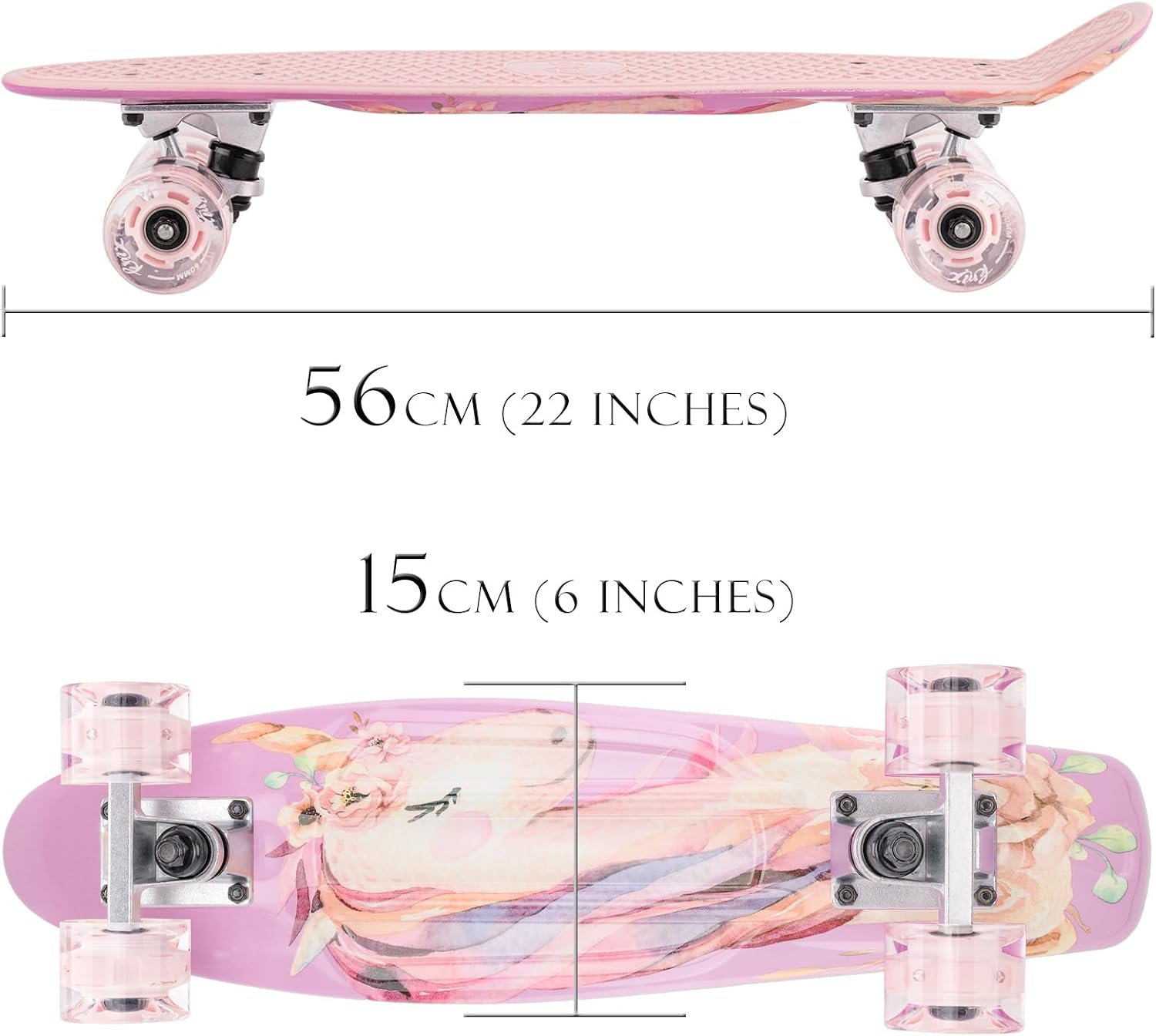 KMX Classic Retro Mini Cruiser Skateboard for Kids, Teens, Adults