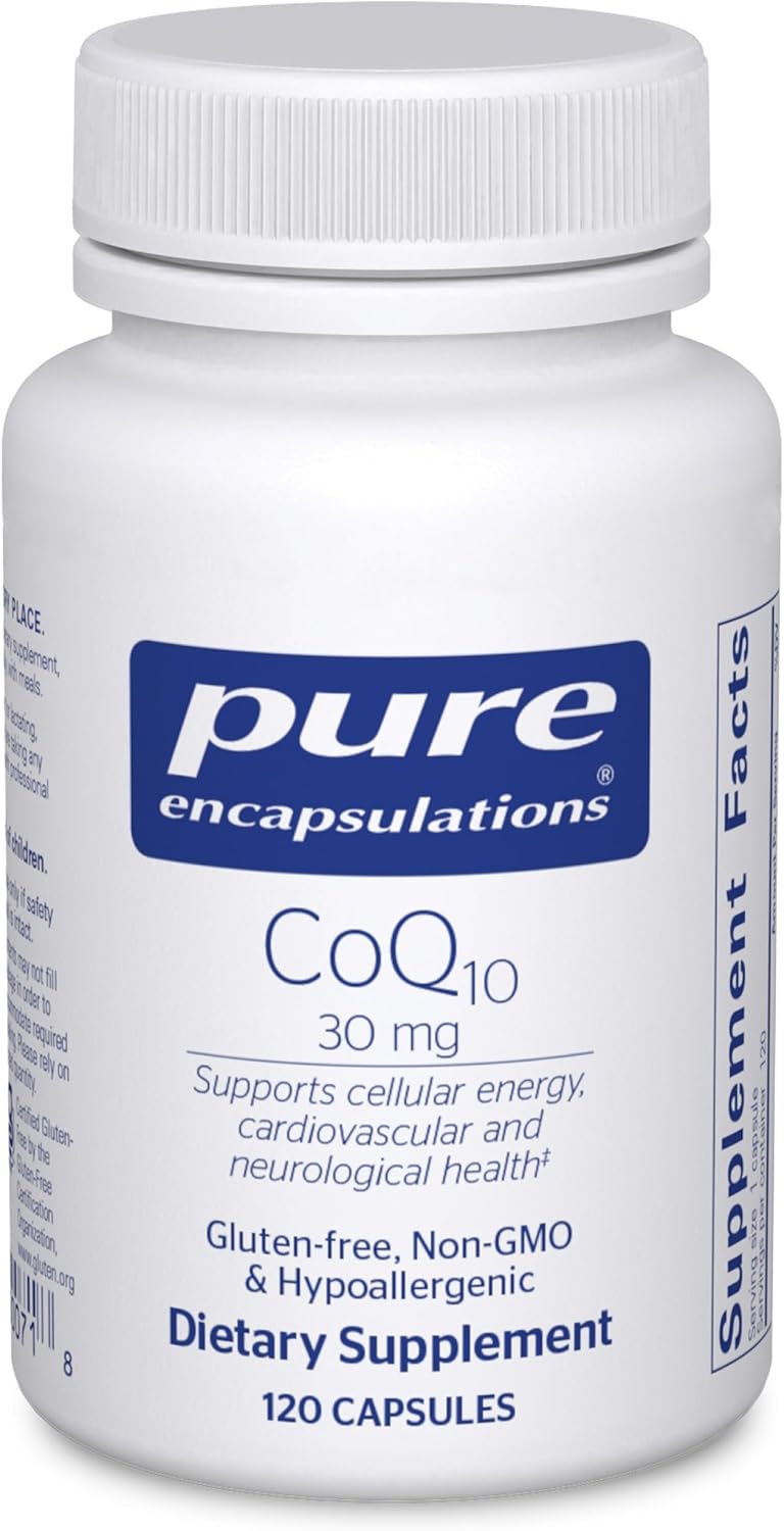 Pure Encapsulations CoQ10 30 mg | Coenzyme Q10 Supplement for Energy, Antioxidants, Brain and Cellular Health, Cognition