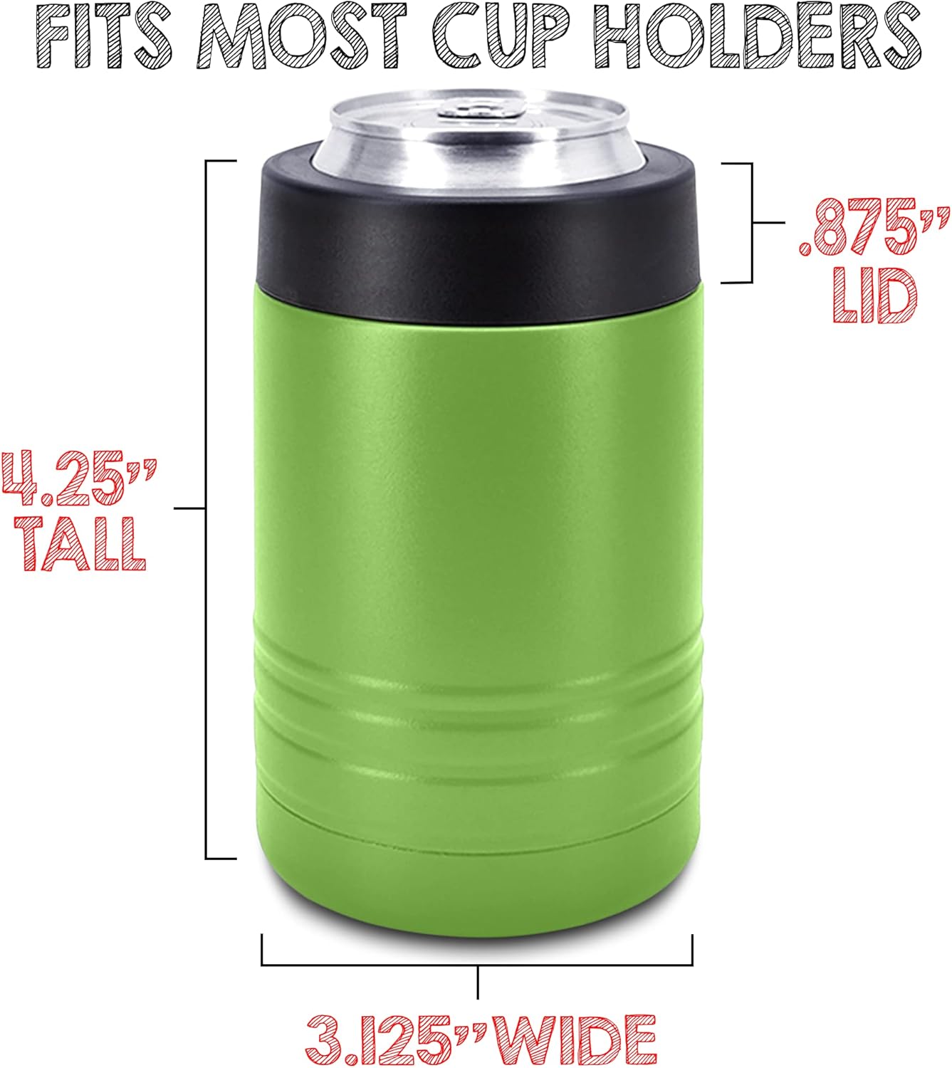 Clear Water Home Goods 12 oz 4-in-1 Stainless Steel Can Cooler (6-Pack)