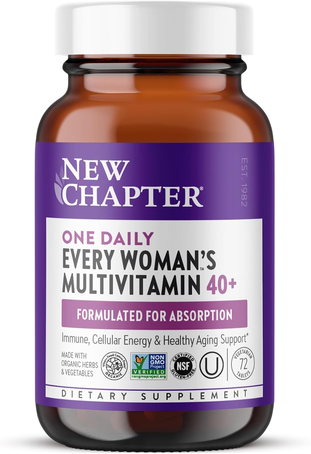 New Chapter Every Woman’s One Daily 40+ - Multivitamin for Women - Supports Immune, Bone, Hormone & Cellular Energy Health* - Non-GMO, Gluten Free, Dairy Free, Vegetarian & Kosher - 96 Tablets