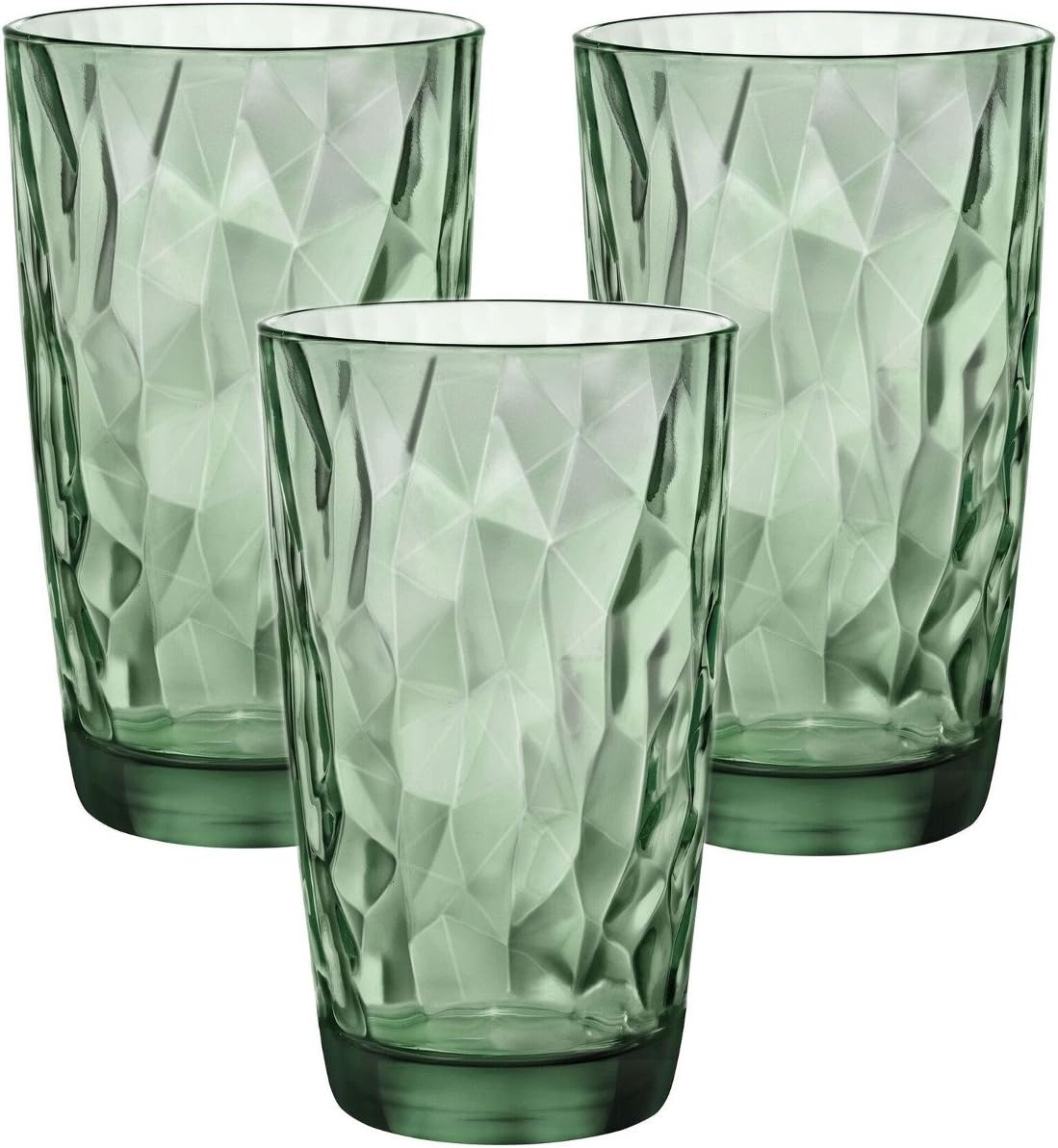 Bormioli Rocco Diamond Cooler Glasses, Ocean Blue, 16 oz, Set of 6