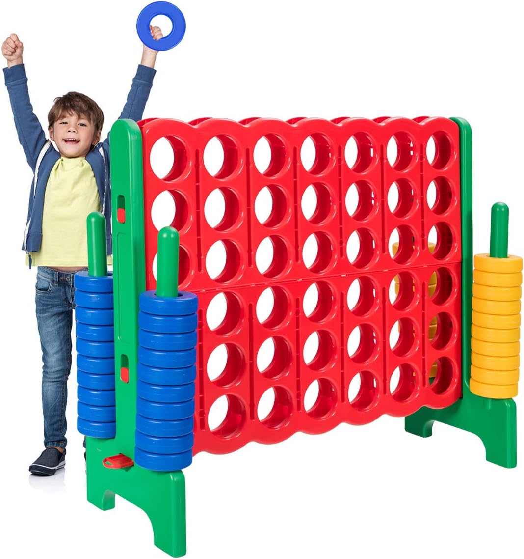 Costzon Giant 4-in-A-Row, Jumbo 4-to-Score Giant Game Set for Kids & Adults, Indoor Outdoor Yard Connect Game
