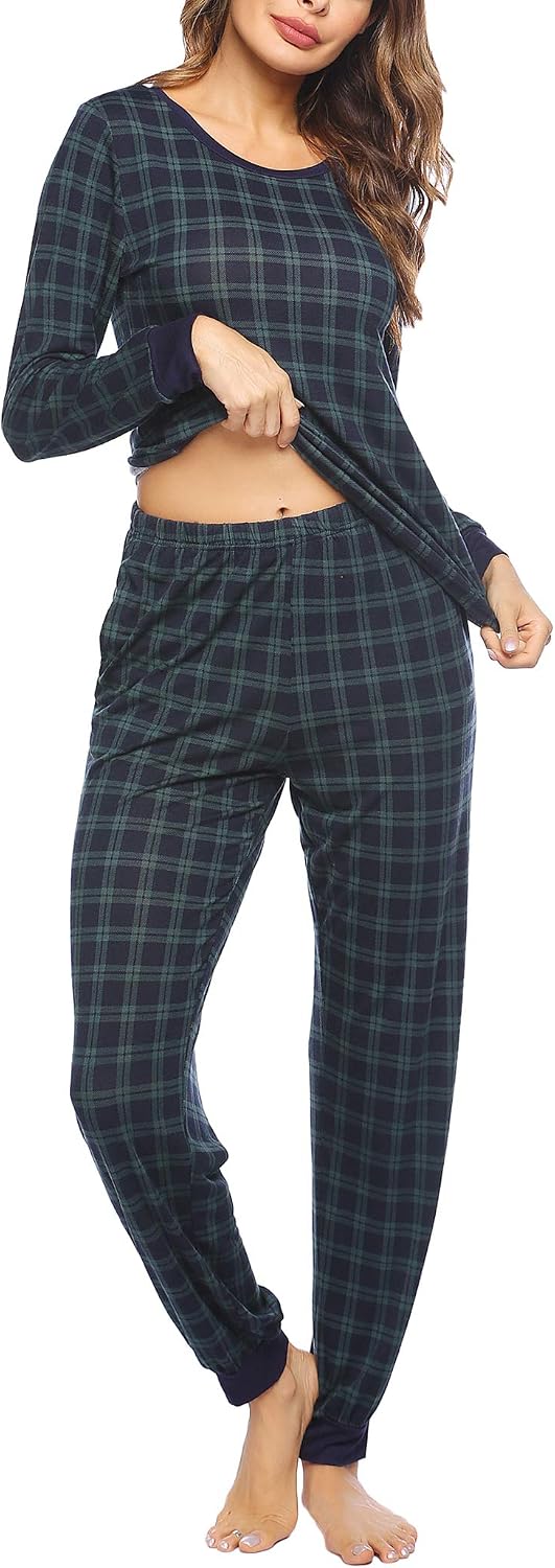 Ekouaer Womens Pajamas Sets Long Sleeve Tops with Jogger Pants