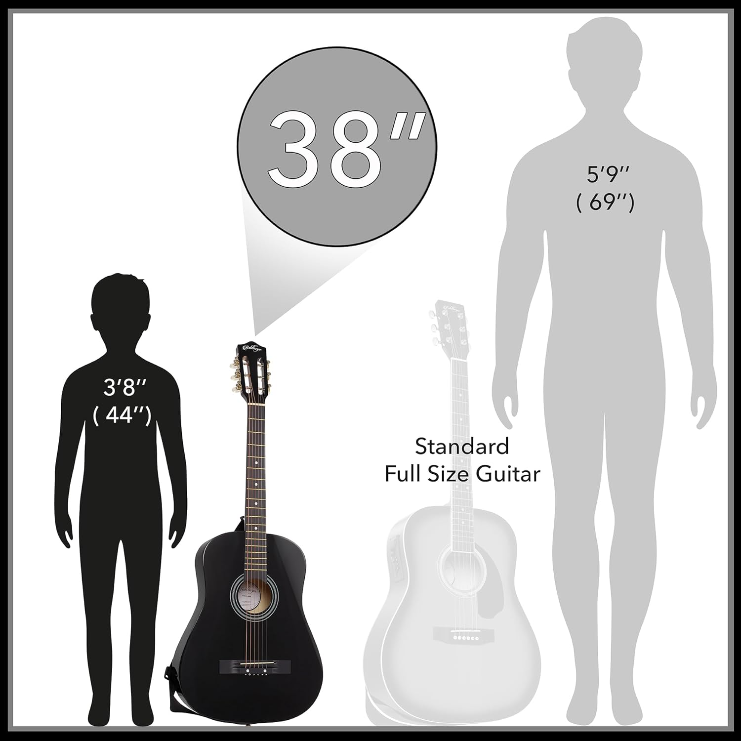 Ashthorpe 38-inch Beginner Acoustic Guitar (Red), Starter Kit with Gig Bag, Extra Strings, Strap, Picks, and Lessons