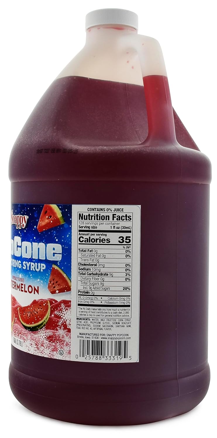 Snappy Root Beer Sno Cone Syrup, 1 Gallon (128 oz), Ready to Use for Snow Cone Machines and Shaved Ice