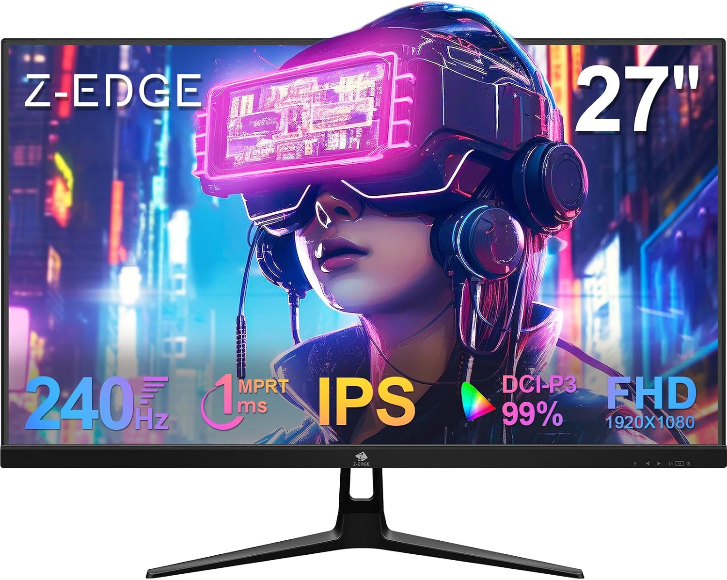 Z-Edge 34 inch WQHD 1440P Curved Gaming Monitor, 240Hz Computer Monitor | AG34P 1500R Frameless 21:9 Curved Screen, Height Adjustable, Office & Gaming, 1ms, Dual DP & HDMI, Metal Stand