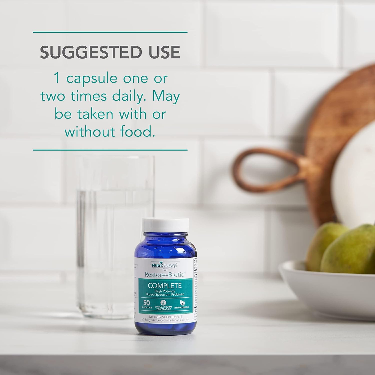NutriCology Restore-Biotic Complete 50 Billion CFU, 60 Capsules