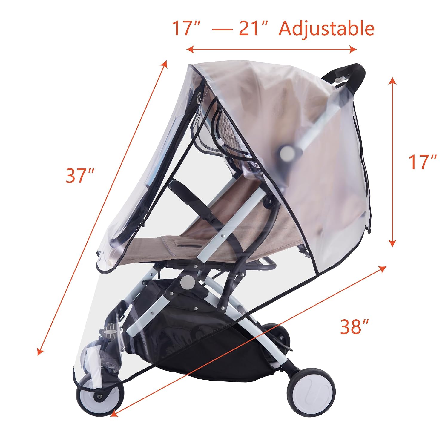 Bemece Stroller Rain Cover, Universal Stroller Accessory, Baby Travel Weather Shield, Windproof and Waterproof, Protect from Dust and Snow