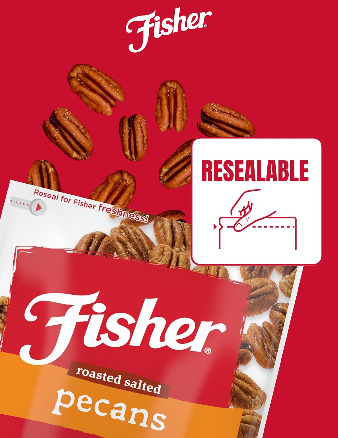 Fisher Snack Glazed Pecans Candied, 24 oz, Pack of 1 | Junior Mammoth Candied Pecans, Perfect For Gifting Or Personal Enjoyment, Crunchy, Irresistibly Sweet