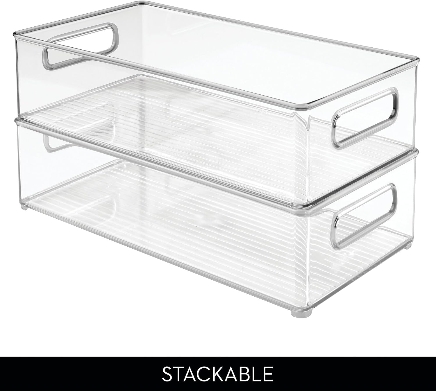 iDesign Stackable Fridge Bin | Storage Bin for Freezer or Pantry Organization, Clear, Made in USA