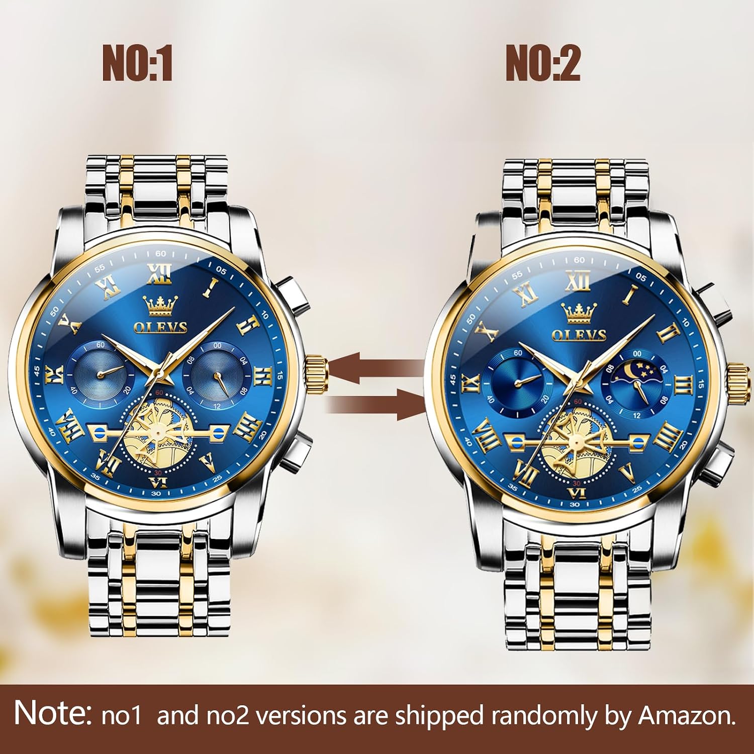 OLEVS Watch Men Luxury Dress Stainless Steel Date Analog Watch Waterproof