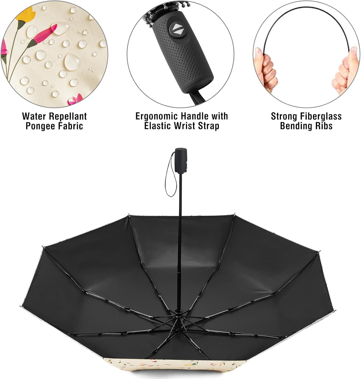 G4Free UPF 50+ UV Protection Travel Umbrella 42/46 Inch Auto Open Close