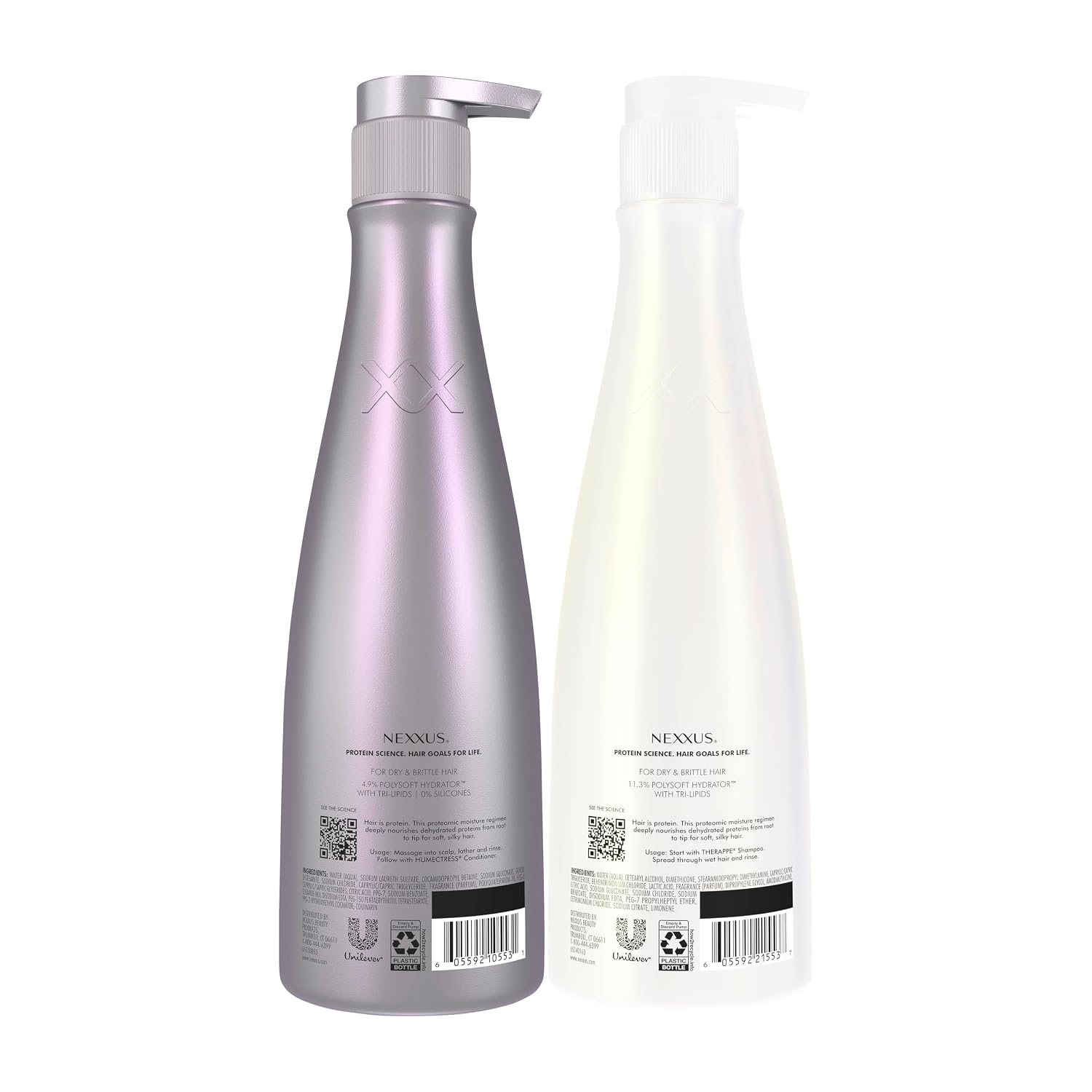 Nexxus Therappe Humectress Shampoo Conditioner 2 Count for Ultimate Moisture for Dry Hair Powered by Polysoft Hydrator Technology with Tri-lipids 33.8 fl oz