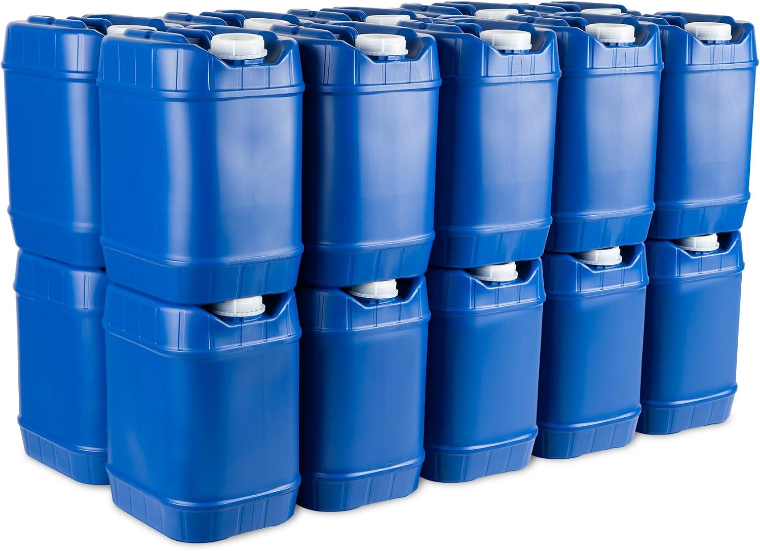 5-Gallon Stackable Water Storage Containers, Emergency Water Storage for Camping and Disaster Preparedness, 40 Gallons