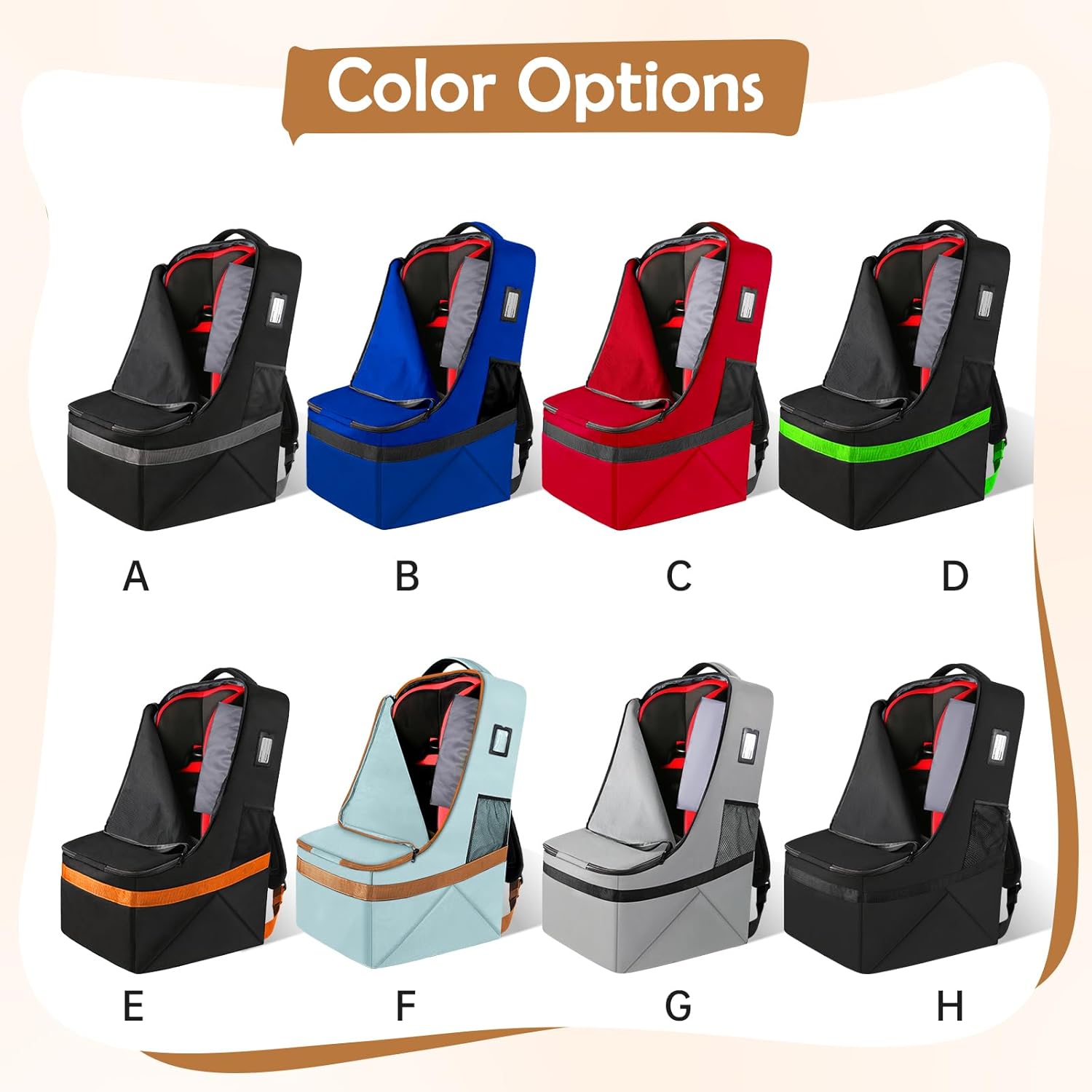 YOREPEK Padded Car Seat Travel Bag Backpack, Toddler Travel Essentials