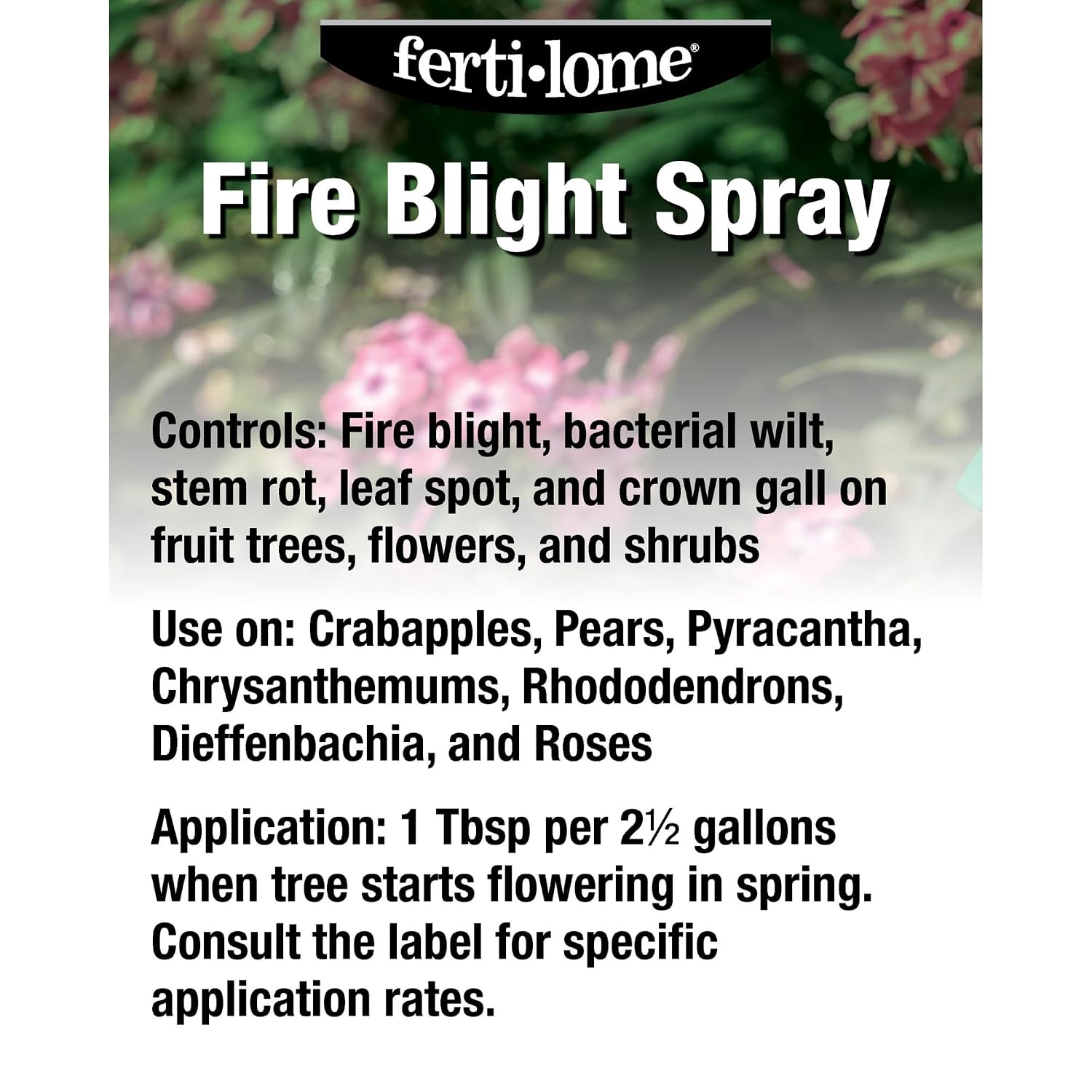 Fertilome (10363) Fire Blight Spray Bacterial Disease Control, 2oz | Copper-based bactericide/fungicide - Controls fire blight, leaf spot