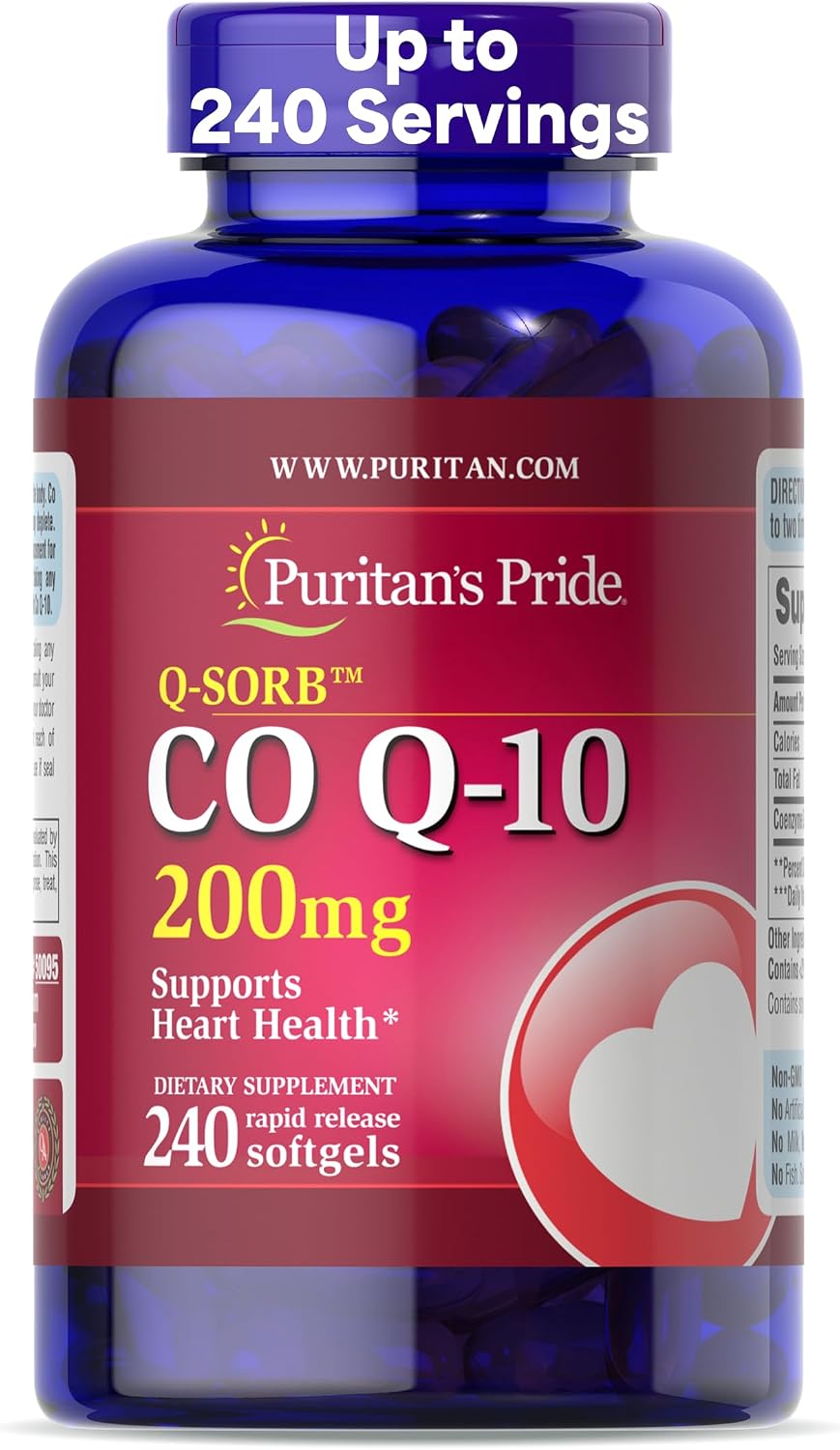 Puritan's Pride Coenzyme CoQ10 200mg, 240 Softgels