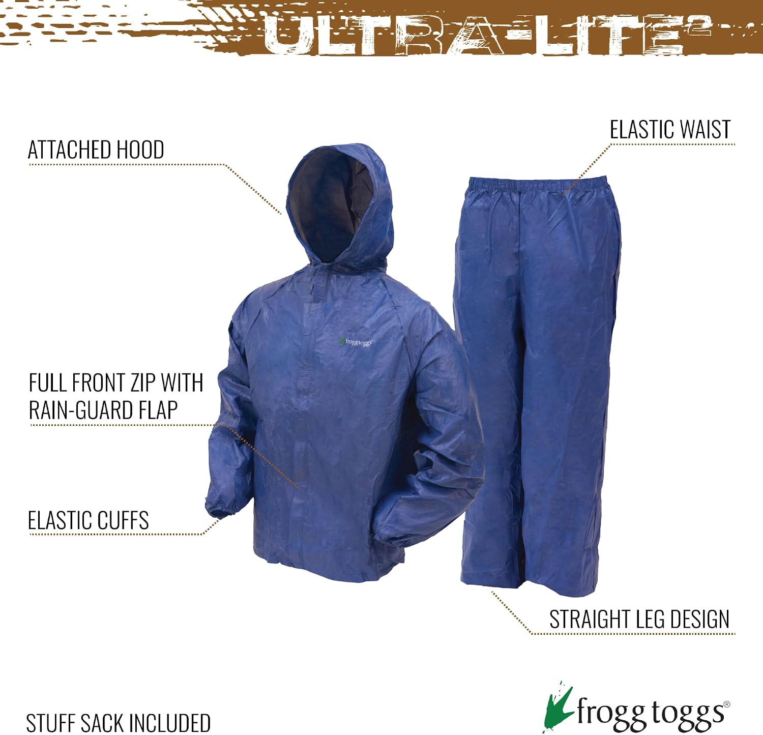 FROGG TOGGS Youth Ultra-Lite2 2-Layer Waterproof Breathable Rain Suit