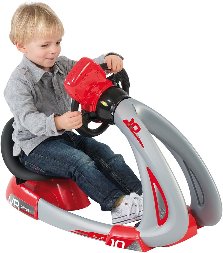 Smoby: V8 Driver, Kids Can Play and Develop Real Life Skills, Features Includes Back Lit Screen, Real Sounds and Mechanical Pedals, for Ages 3 and up