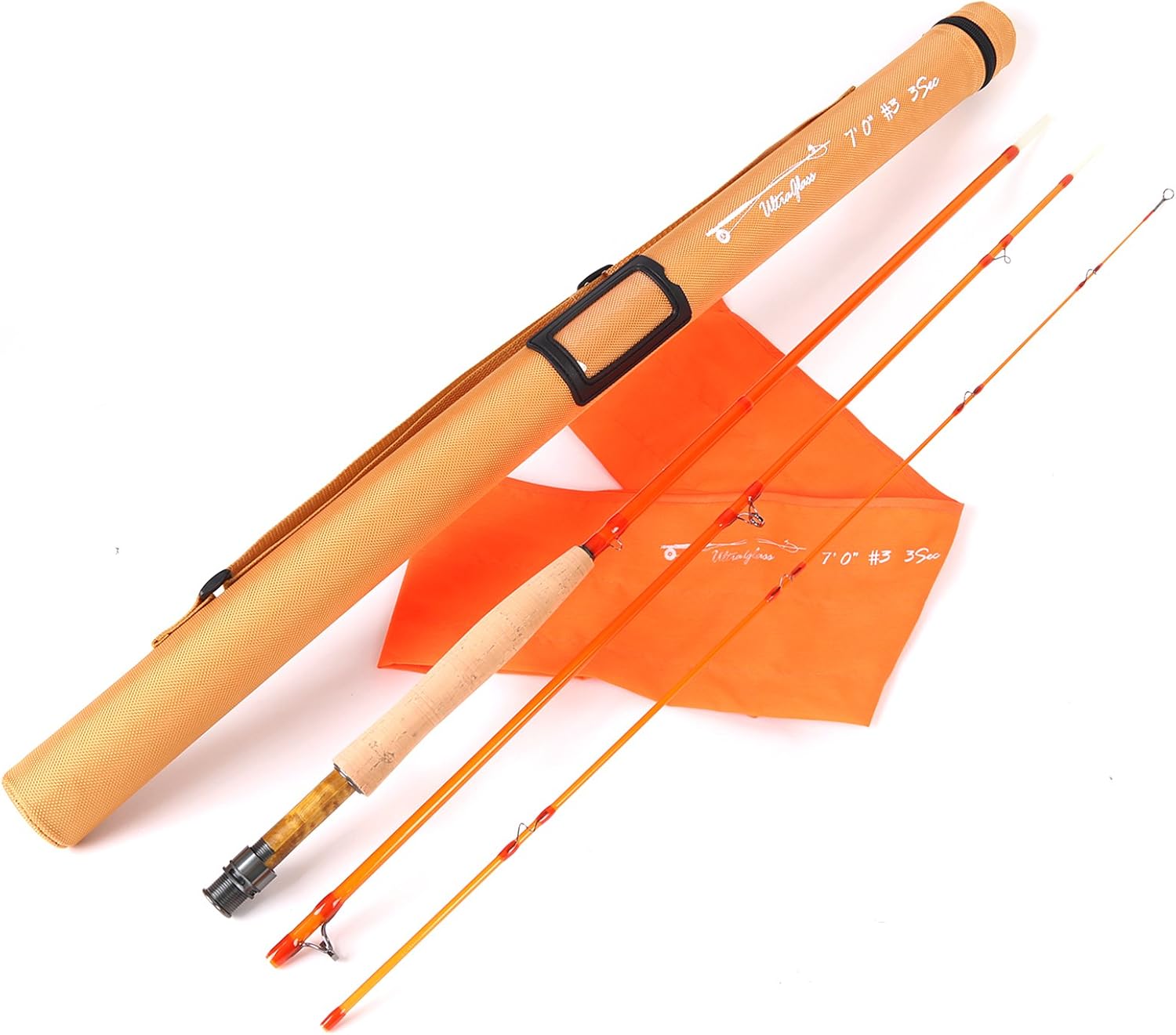 M MAXIMUMCATCH Maxcatch Fiberglass Fly Fishing Rod: 3wt/ 5wt/ 6wt/8wt in Blue,Orange, Purple or Transparent