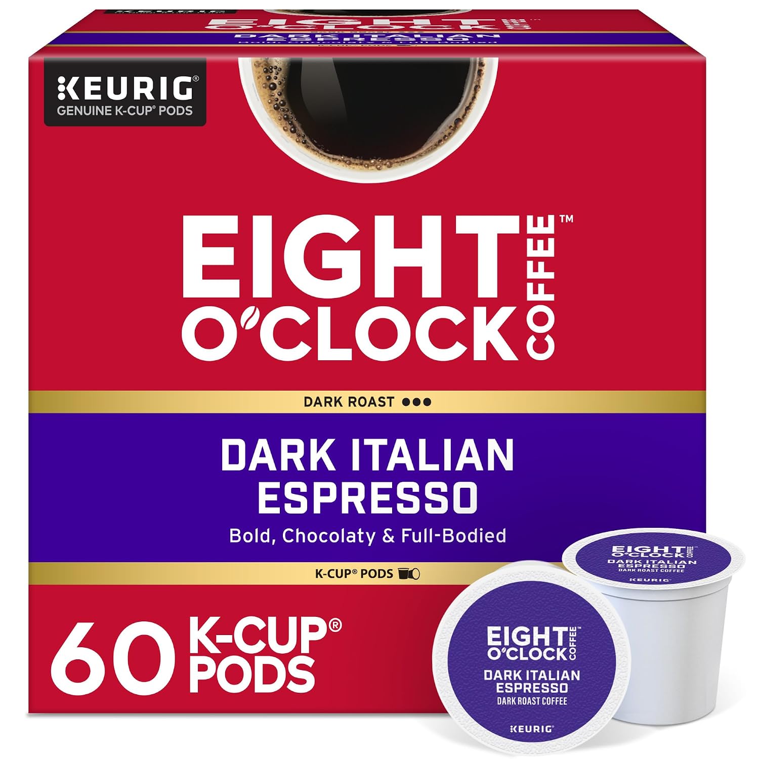 Eight O'Clock Coffee The Original, Single-Serve Keurig K-Cup Pods, Medium Roast Coffee Pods, 72 Count