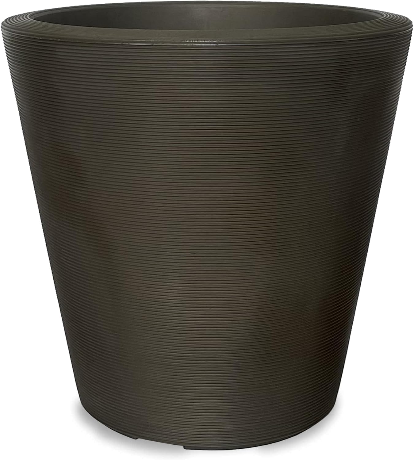 Crescent Garden Madison Planter– Weather-Resistant, Double Walled Indoor/Outdoor Plant Pot with Drain Hole – Durable All-Season Flower Container, 14" W (Cloud White)