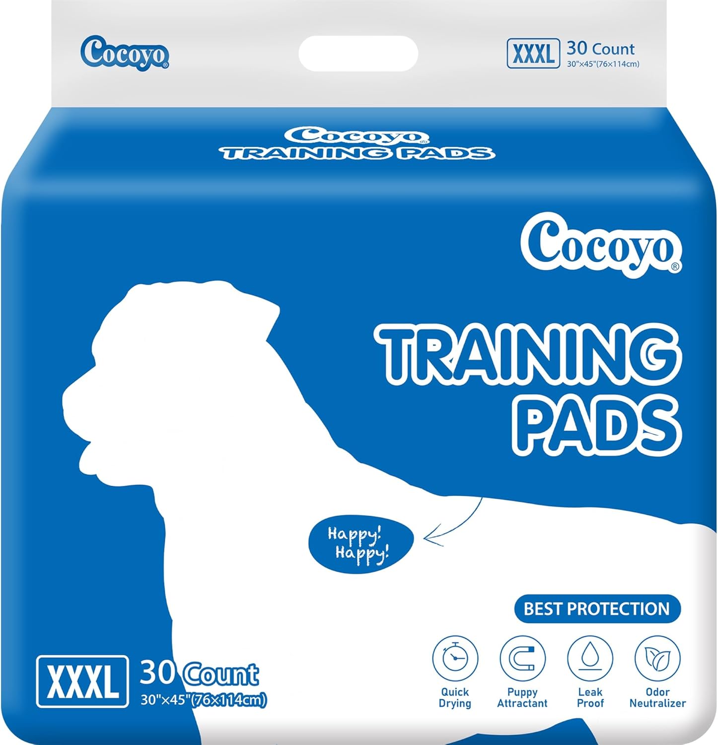 COCOYO Training Pads, 30"X36", 40 Count, XXL