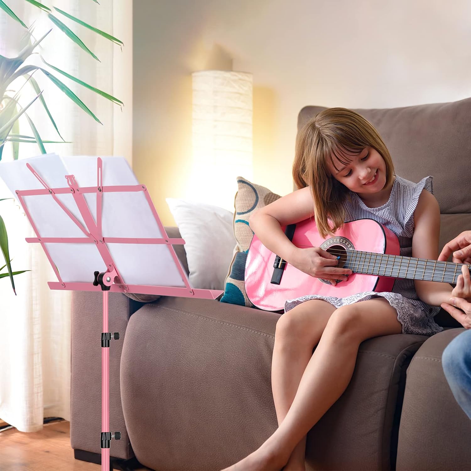 CAHAYA Sheet Music Stand Portable Folding Dual Use Desktop Book Holder