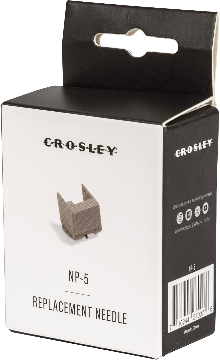 Crosley NP5 Replacement Needle,White | ABS Plastic Composition , Sapphire Tip, 3-Speed Turntable (33 1/3, 45 & 78 RPM)