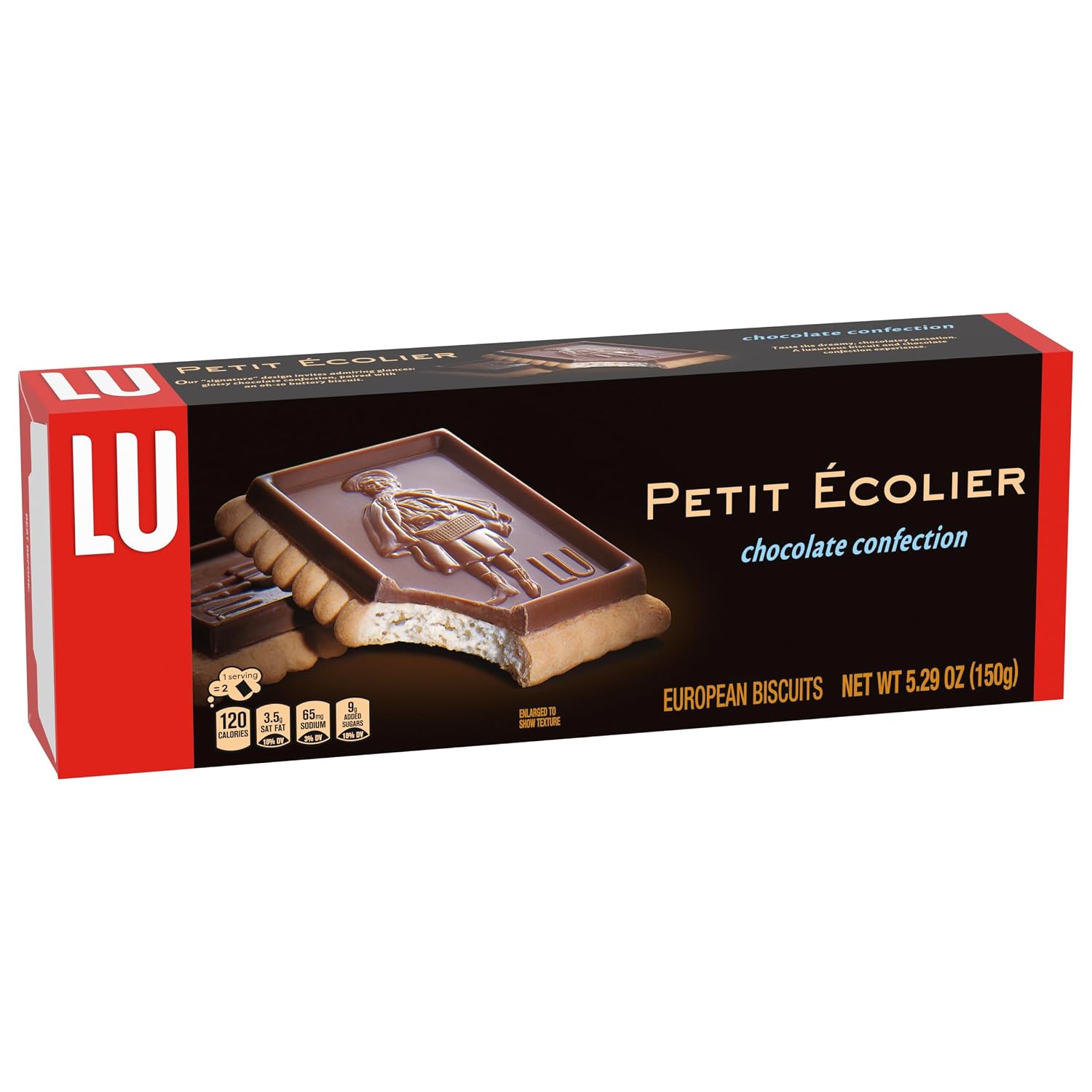 Lu Petit Ecolier European Milk Chocolate Biscuit Cookies, 5.29 oz | 6 Cookies Per Pack, Individually Wrapped