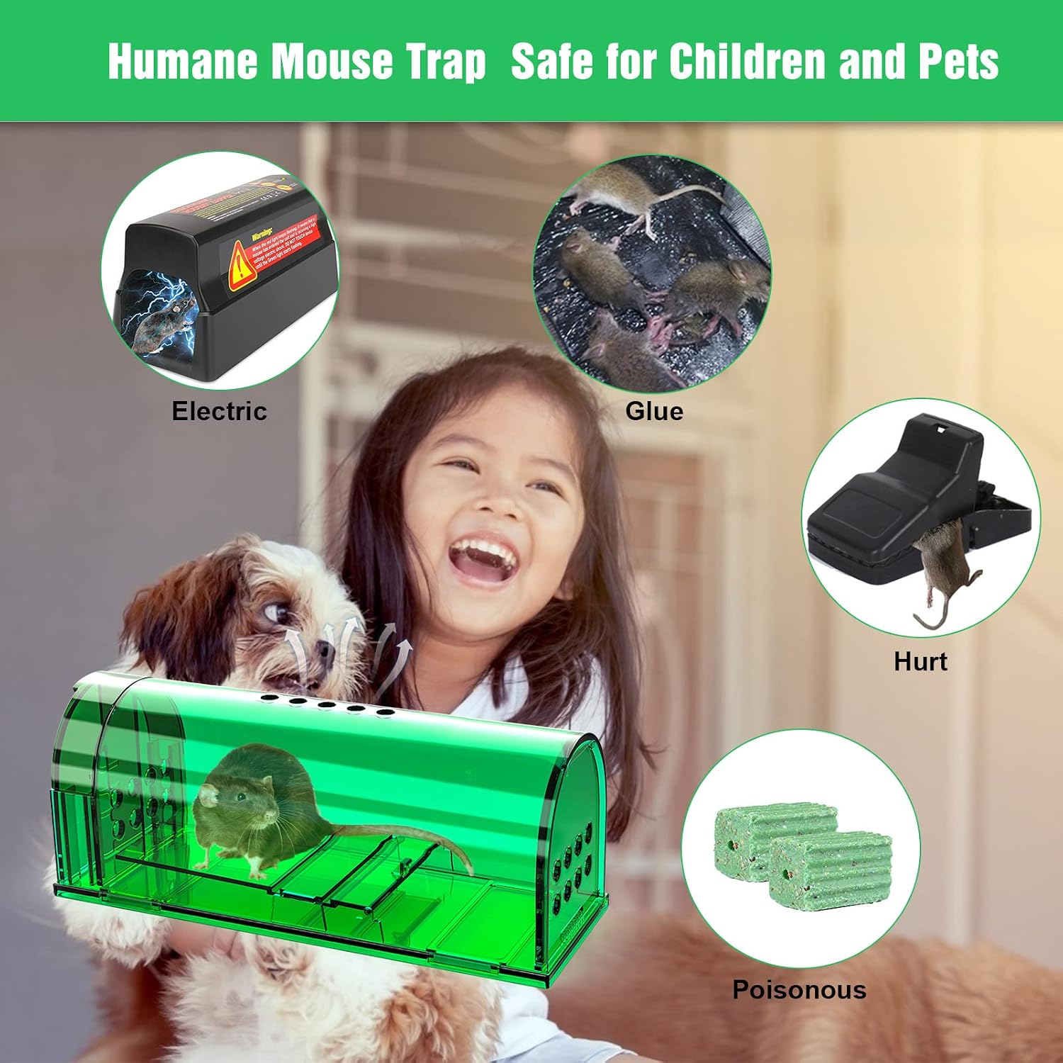4 Pcs Humane Live Mouse Traps No Kill Reusable Mice Trap Catch