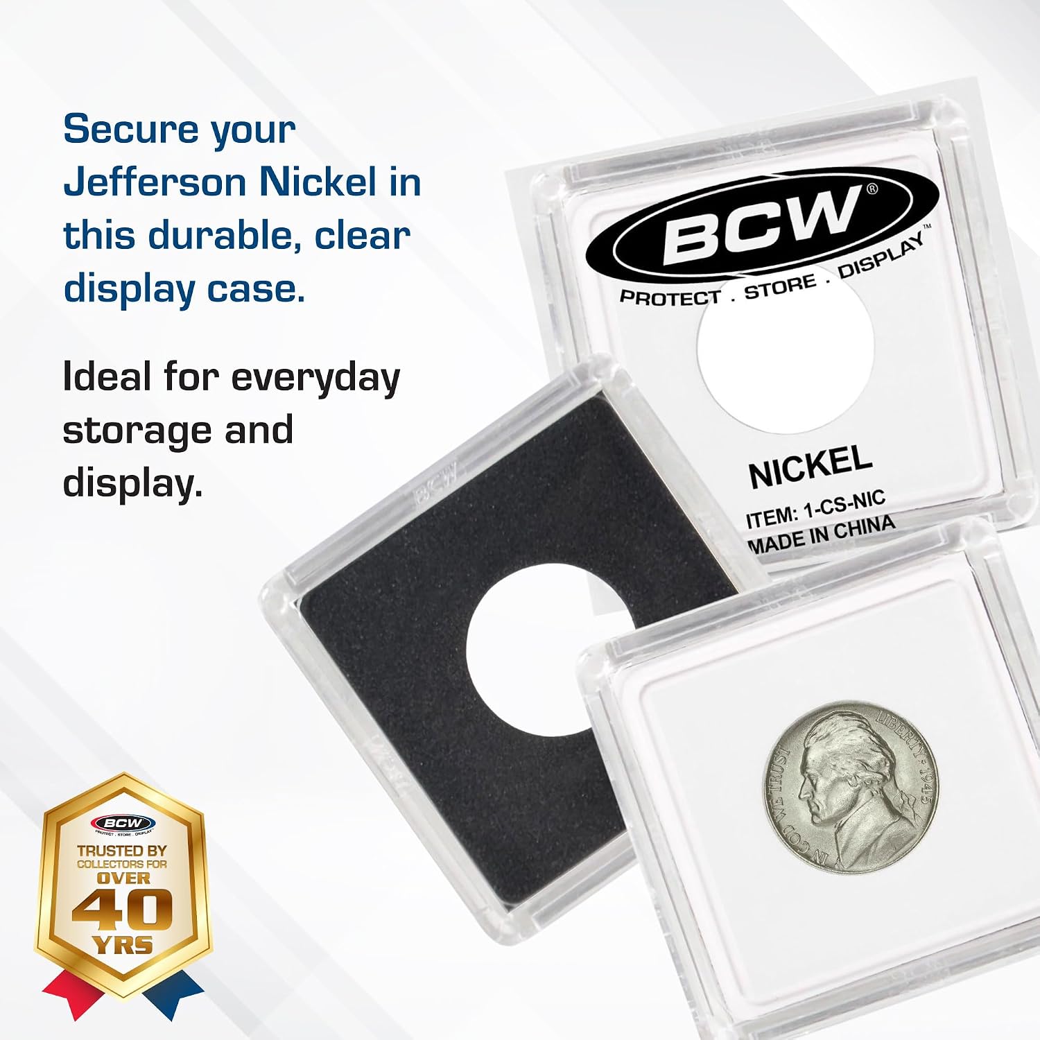BCW 2x2 Coin Snap - 25 ct Penny Holder | Archival Safe Coin Protector | Crystal Clear Polystyrene Coin Display Case | Ideal for US Lincoln Penny | Coin Holders for Collectors