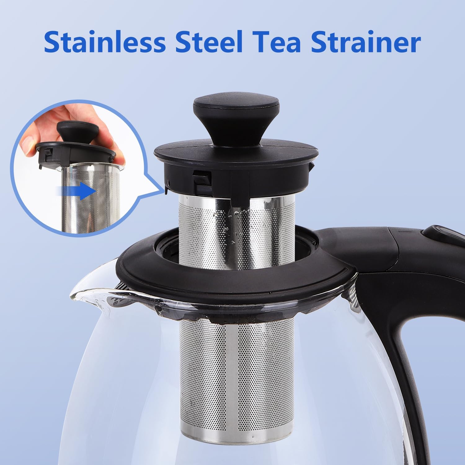 Taylor Swoden Electric Kettle with Tea Infuser, 1L Small Electric Tea Kettle with Keep Warm, LED Light Hot Water Boiler & Heater for Coffee & Teas