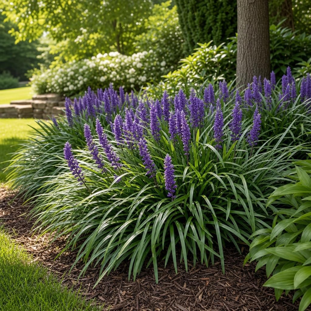 Liriope Super Blue | 10 Live Plants | Liriope muscari 'Super Blue' | Ornamental Ground Cover Plants | Shade-Tolerant Landscaping Perennial