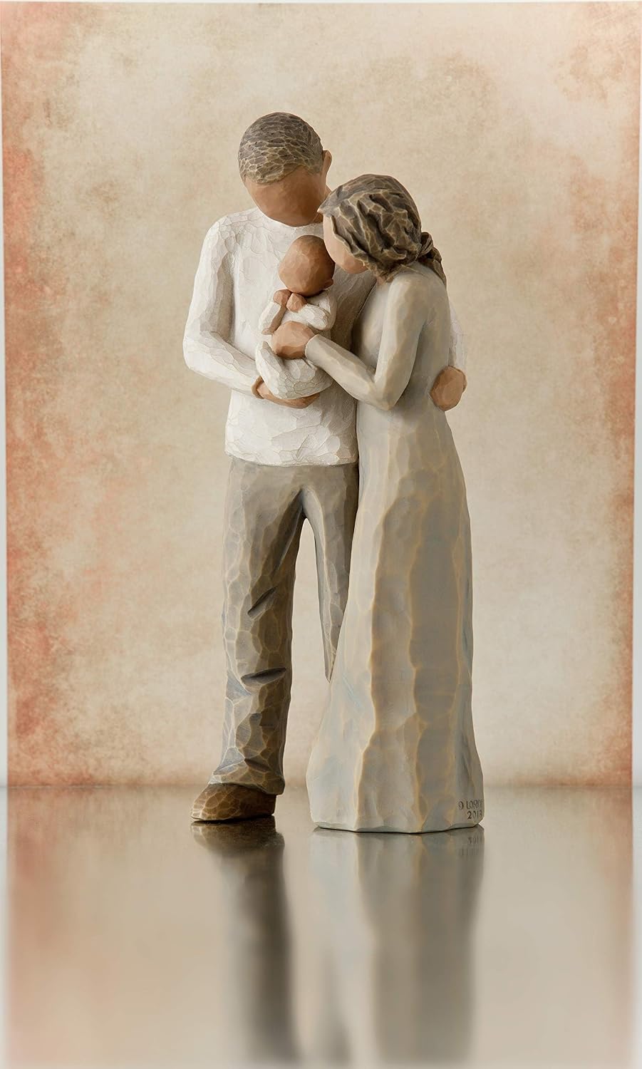 Willow Tree We are Three, Sculpted Hand-Painted Figure, Darker Skin | Cast from a Susan Lordi Original Carving, Celebrates Close Bonds, Meaningful Relationships, Thoughtful Keepsake Gift Idea