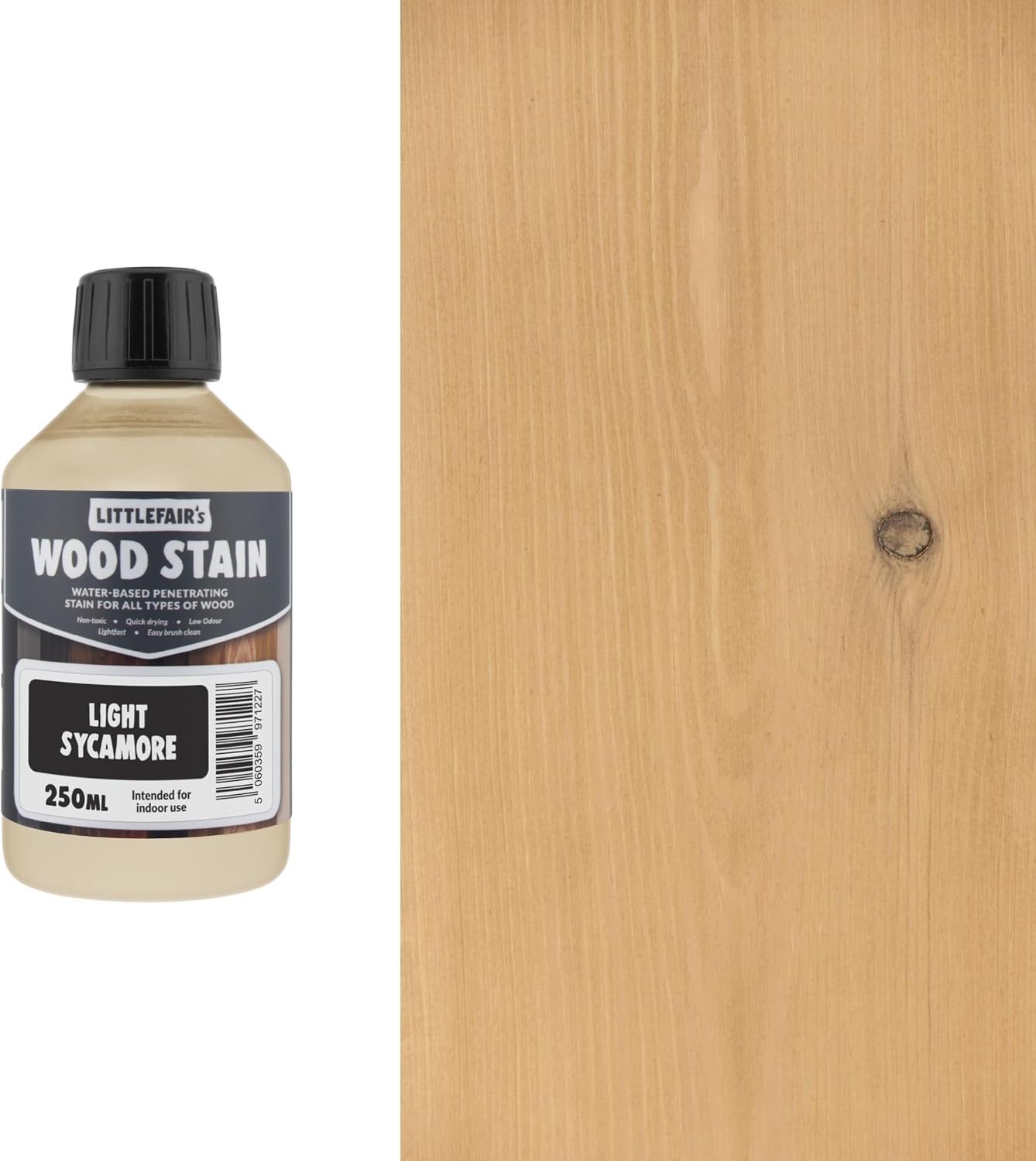 Littlefair's Wood Stain Water Based - 8.5oz/250ml - Indoor Furniture Stain Light & Dark Finishes - Special Non Toxic & Eco Friendly Formula - Wood Stain for Crafts - Color: Antique Stripped Pine