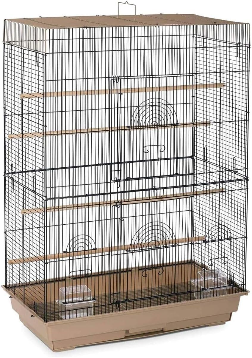 Prevue Pet Products Tall Flight Bird Cage - Blue & White | Stand Alone Large Metal Birdcage for Parakeets, Cockatiels, Conures, Lovebirds, Finches, and Canaries