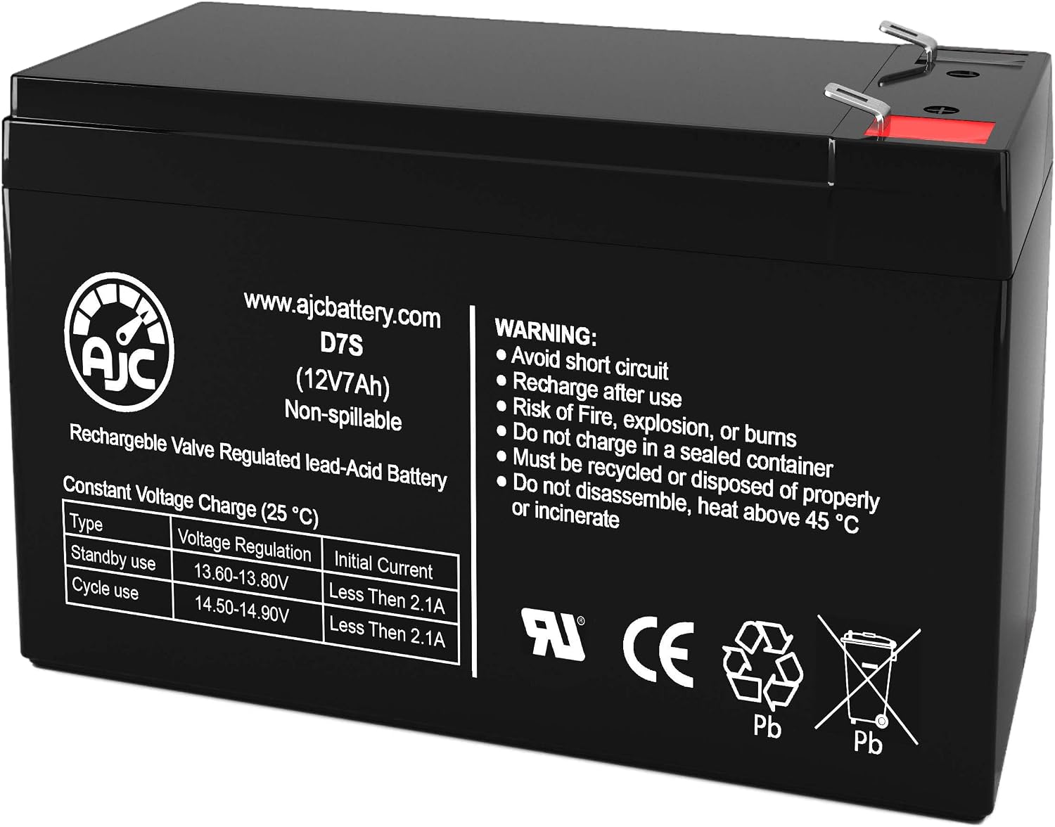 AJC Battery Compatible with Razor MX350 Dirt Rocket Versions 9+ 12V 7Ah Electric Scooter Battery
