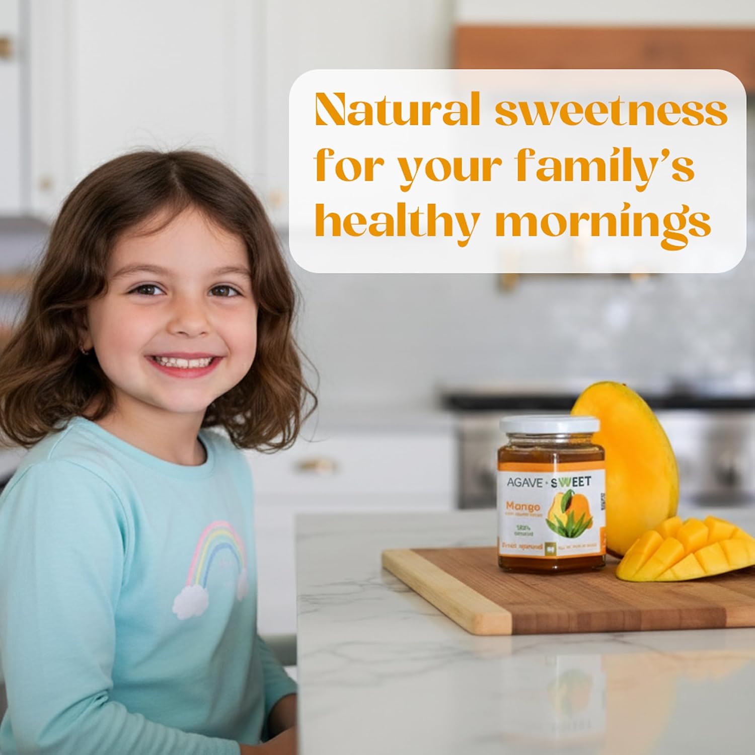 Agave Sweet Mango Fruit Spread with Agave Syrup No Sugar Fruit Spread 10 oz