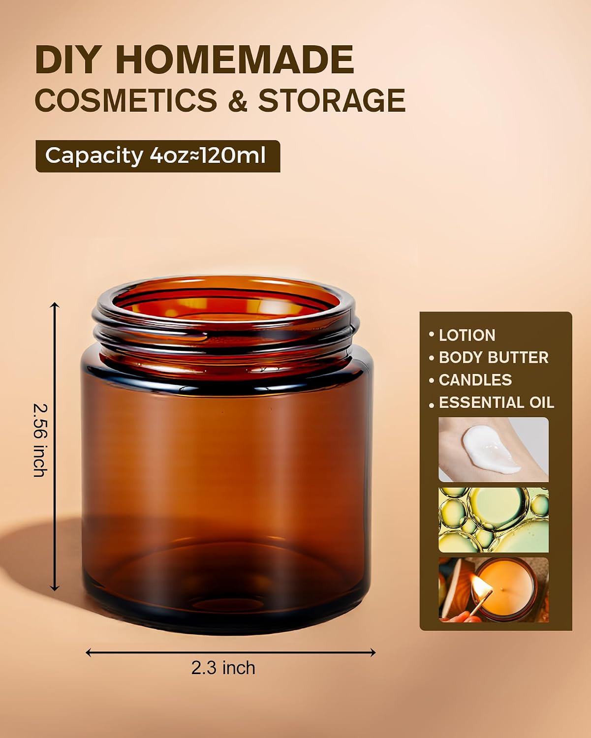 2 oz Glass Jars with Lids, Hoa Kinh 24 Pack Clear Small Cosmetic Glass Jars