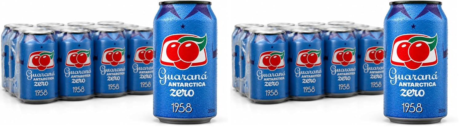 Guaraná Antarctica Zero, The Brazilian Original Guaraná Soda, Zero Sugar, 11.83 fl oz (Pack of 12) - Packaging May Vary