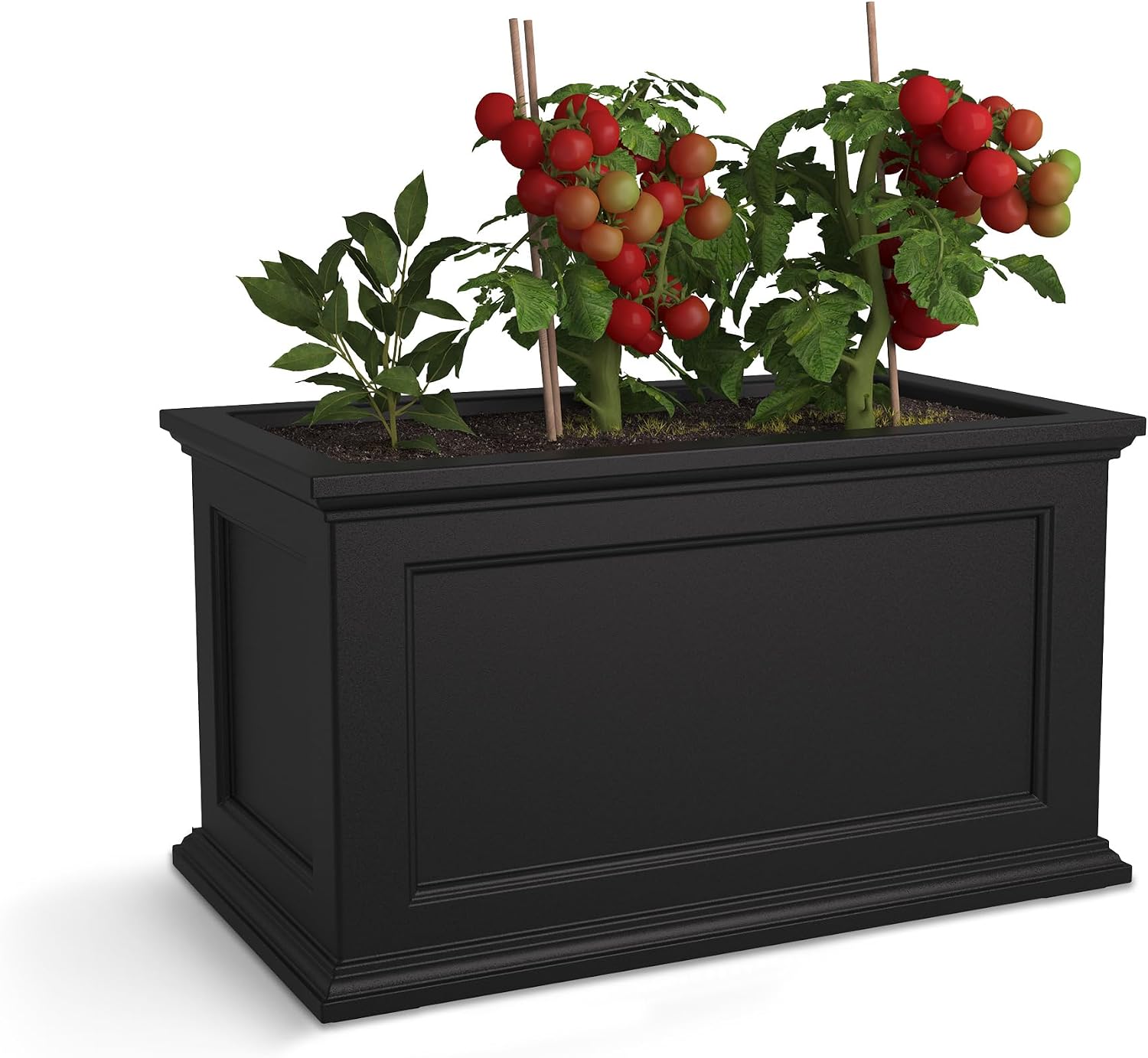 Mayne Fairfield 16in Self-Watering Square Planter, Black