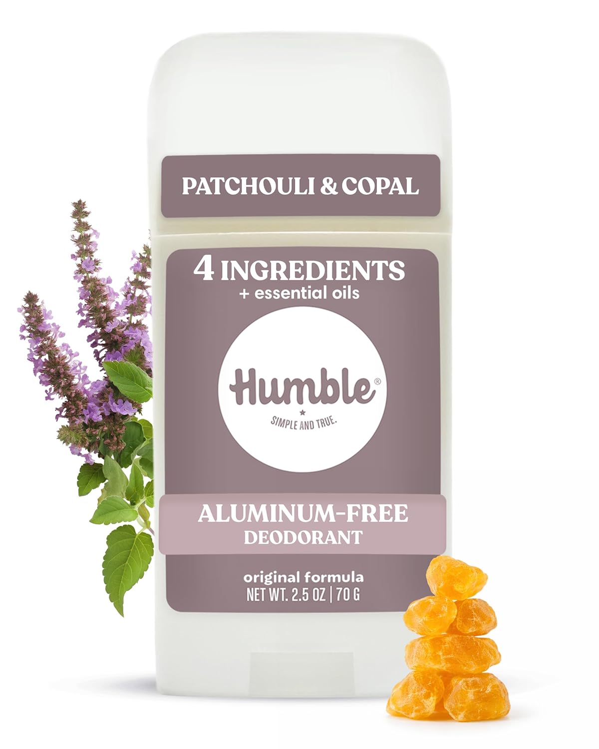 Humble Aluminum-Free Deodorant, Simply Unscented - 1 Pack | Baking Soda-Free, Clean, Fresh, Natural, Essential Oils, Sensitive Skin, Long-Lasting Odor Control, Cruelty-Free, Men & Women