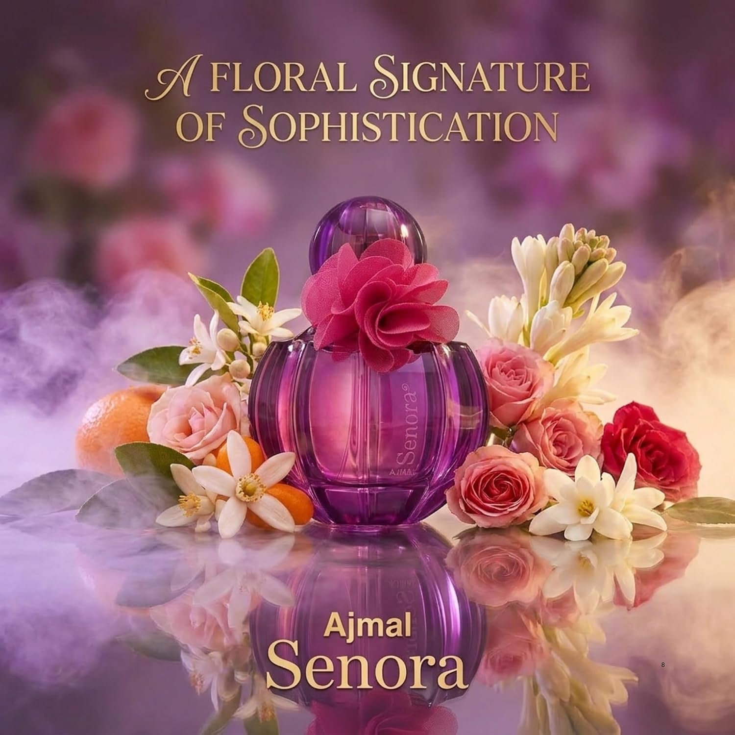 Ajmal Senora EDP for Women, 2.5 fl oz / 75 ml | Almond and bergamot bloom into orange blossom and vanilla. A refined, long-lasting signature.
