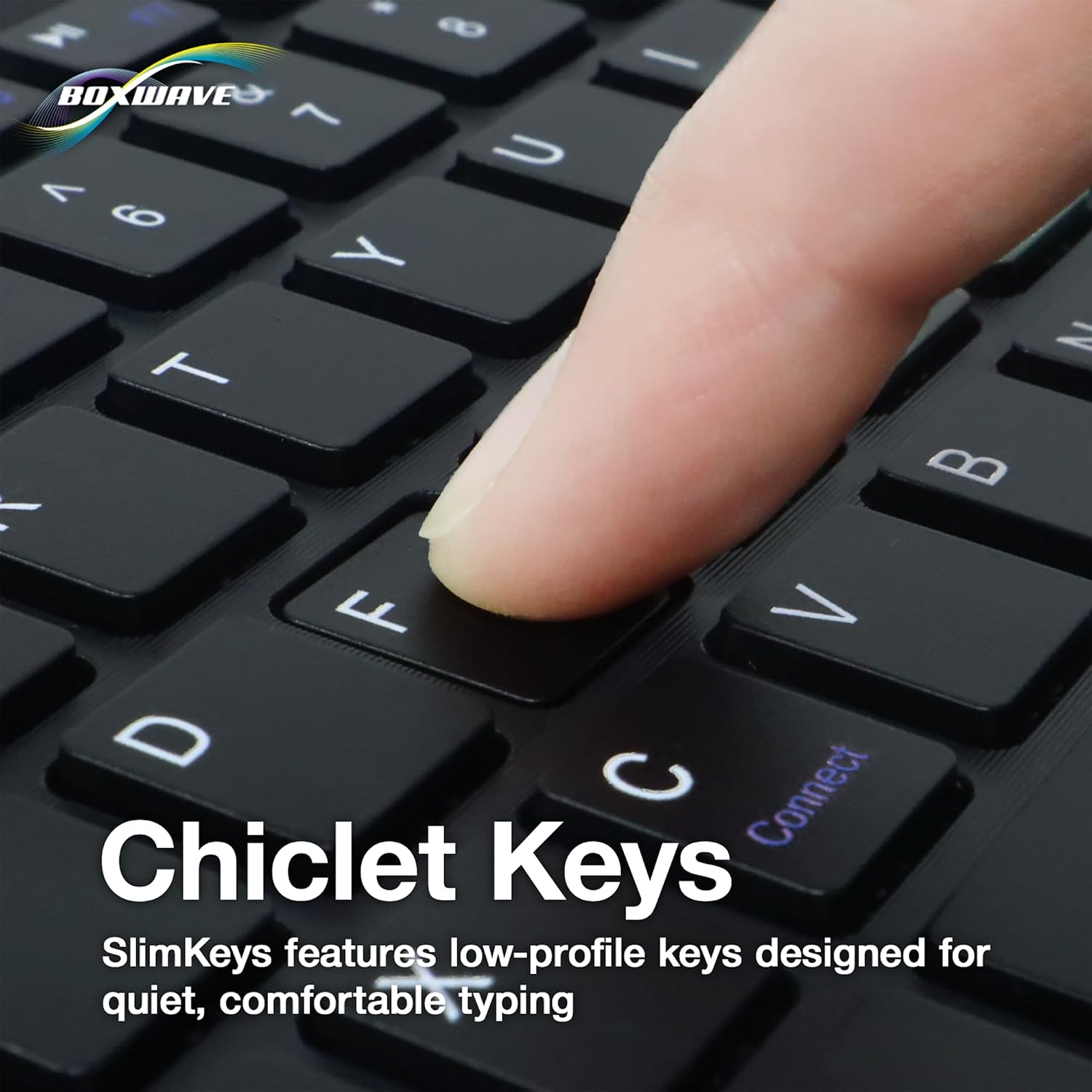 BoxWave Keyboard Compatible with Motorola Bravo MB520 - SlimKeys Bluetooth Keyboard, Portable Thin with Chiclet-Style Keys - Jet Black
