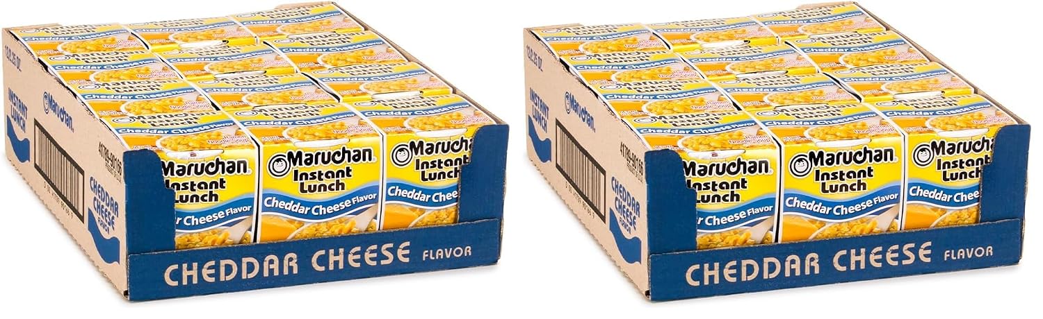 Maruchan Instant Lunch Ramen Noodles, Cheddar Cheese Flavor – Japanese-Style Instant Noodle Soup, Easy Meal Ready in 3 Minutes – 2.25 Oz. (12 Pack)