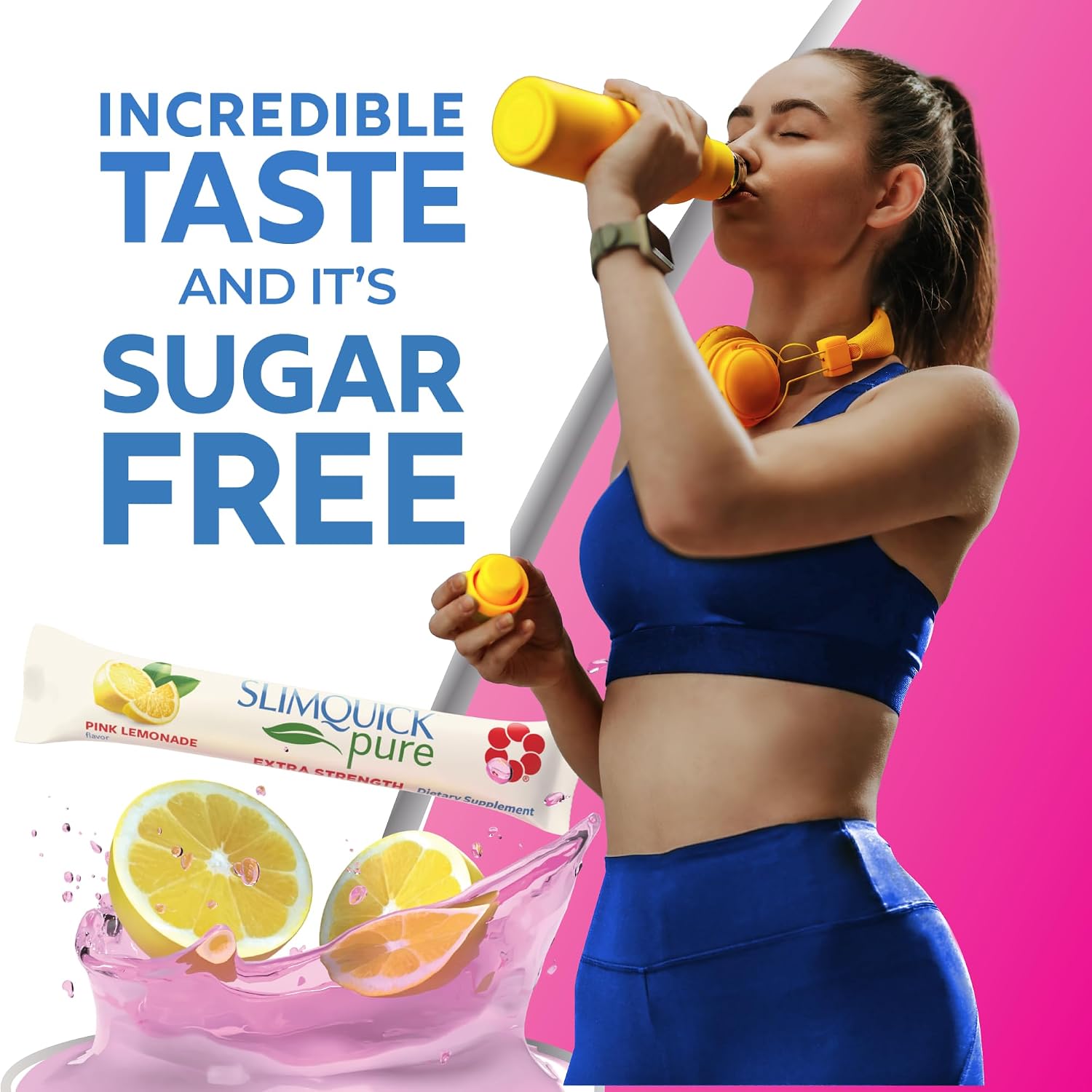 Slimquick Pure 3x Extra Strength Mixed Berry Drink Mix for Women to Help Achieve Weight Goals, Helps Metabolism, Keeps Full for Longer with Green Tea, Caffeine, Chaste Tree, Rhodiola Extract, 26 Count