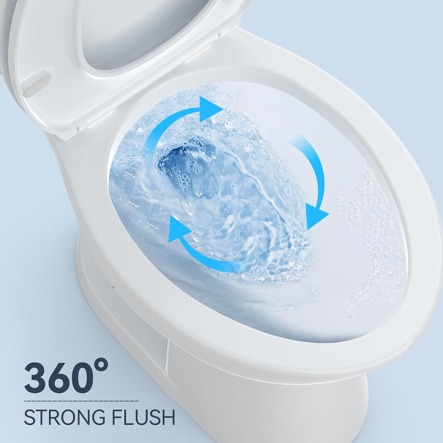 Two-Piece Toilets for Bathrooms, Comfort ADA Toilet with 19" Height, Elongated with Soft Close Seat, Power Flush 1.28 GPF
